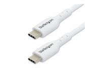 StarTech.com 2m (6.6ft) White USB-C Charging Cable, USB C Cable, USB 2.0 Type-C Laptop Charger Cord, 60W 3A Power Delivery, TPE Jacket, USB-C Data Transfer Cable, M/M - USB-kabel - 24 pin USB-C (han) til 24 pin USB-C (han) - USB 2.0 - 3 A - 2 m - USB Power Delivery (60W) - hvid USB2CC2MNCWHE
