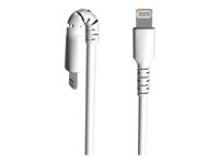 StarTech.com 3 ft(1m) Durable White USB-A to Lightning Cable, Heavy Duty Rugged Aramid Fiber USB Type A to Lightning Charger/Sync Power Cord, Apple MFi Certified iPad/iPhone 12 Pro Max - iPhone 7/8/11/11 Pro - Lightning-kabel - USB han lige til Lightning han lige - 1 m - dobbelt afskærmet - hvid RUSBLTMM1M