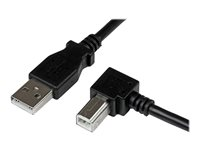 StarTech.com 2m USB 2.0 A to Right Angle B Cable Cord - 2 m USB Printer Cable - Right Angle USB B Cable - 1x USB A (M), 1x USB B (M) (USBAB2MR) - USB-kabel - USB Type B (han) til USB (han) - USB 2.0 - 2 m - 90° stikforbindelse - sort USBAB2MR