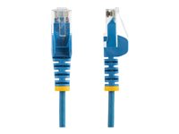 StarTech.com 1m Slim LSZH CAT6 Ethernet Cable, 10 Gigabit Snagless RJ45 100W PoE Patch Cord, CAT 6 10GbE UTP Network Cable w/Strain Relief, Blue, Fluke Tested/ETL, Low Smoke Zero Halogen - Category 6 - 28AWG (N6PAT100CMBLS) - Patchkabel - RJ-45 (han) til RJ-45 (han) - 1 m - CAT 6 - knastfri - blå N6PAT100CMBLS