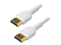 StarTech.com 2m Premium Certified HDMI 2.0 Cable with Ethernet, Durable High Speed UHD 4K 60Hz HDR 10, 6ft Rugged M/M HDMI Cord with Aramid Fiber, TPE, Ultra HD Monitors, TVs & Displays - Heavy duty HDMI cable - Premium High Speed - HDMI-kabel med Ethernet - HDMI han til HDMI han - 2 m - hvid - for P/N: TB3DKM2HDL RHDMM2MPW