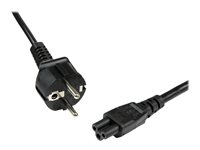 StarTech.com 1m (3ft) Laptop Power Cord, EU Schuko to C5, 2.5A 250V, 18AWG, Notebook / Laptop Replacement AC Cord, Printer/Power Brick Cord, Schuko CEE 7/7 to Clover Leaf IEC 60320 C5 - Laptop Charger Cable - Strømkabel - IEC 60320 C5 til power CEE 7/7 (han) - AC 250 V - 1 m - formet - sort PXTNB3SEU1M