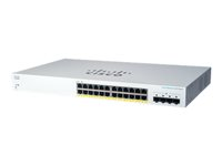 Cisco Business 220 Series CBS220-24P-4G - Switch - smart - 24 x 10/100/1000 (PoE+) + 4 x Gigabit SFP (uplink) - monterbar på stativ - PoE+ (195 W) - Genproduceret CBS220-24P-4GEU-RF