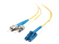 C2G LC-ST 9/125 OS1 Duplex Singlemode PVC Fiber Optic Cable (LSZH) - Patchkabel - ST enkelttilstand (han) til LC enkelttilstand (han) - 2 m - 2 m. - fiberoptik - duplex - 9 / 125 micron - OS1 - halogenfri - gul 85596