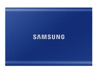 Samsung T7 MU-PC2T0H - SSD - krypteret - 2 TB - ekstern (bærbar) - USB 3.2 Gen 2 (USB-C stikforbindelse) - 256-bit AES - indigoblå MU-PC2T0H/WW
