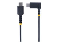StarTech.com 3ft (1m) USB C Charging Cable Right Angle, 60W PD 3A, Heavy Duty Fast Charge USB-C Cable, USB 2.0 Type-C, Durable and Rugged Aramid Fiber, S20/iPad/Pixel - High Quality USB Charging Cord (R2CCR-1M-USB-CABLE) - USB-kabel - 24 pin USB-C (han) lige til 24 pin USB-C (han) højrevinklet - USB 2.0 - 3 A - 1 m - sort R2CCR-1M-USB-CABLE