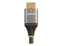 StarTech.com 6ft (2m) HDMI 2.1 Cable, Certified Ultra High Speed HDMI Cable 48Gbps, 8K 60Hz/4K 120Hz HDR10+ eARC, Ultra HD 8K HDMI Cable / Cord w/TPE Jacket, For UHD Monitor/TV/Display - Dolby Vision/Atmos, DTS-HD (HDMM21V2M) - Ultra High Speed - HDMI-kabel med Ethernet - HDMI han til HDMI han - 2 m - dobbelt afskærmet - grå, sort - passivt, 4K120 Hz support, 8K60 Hz support - for P/N: 4PORT-8K-HDMI-SWITCH HDMM21V2M
