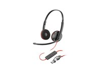 HP Poly Blackwire 3220 - Blackwire 3200 Series - headset - på øret - kablet - USB-C - sort - Skype Certified, Cisco Jabber Certified, Avaya Certified, UC-certificeret 8X228A6