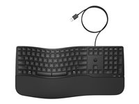 HP 485 Comfort - Tastatur - multi-enhed, 23 programmerbare taster, 3-zoners layout - full size - USB - Pan Nordic - sort 8T6M2AA#UUW
