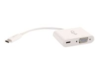 C2G USB C to VGA Video Adapter w/ Power Delivery - USB Type C to VGA White - Ekstern videoadapter - USB-C - VGA - hvid 80495