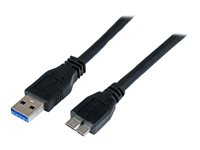 StarTech.com 1m 3 ft Certified SuperSpeed USB 3.0 A to Micro B Cable Cord - USB 3 Micro B Cable - 1x USB A (M), 1x USB Micro B (M) - Black (USB3CAUB1M) - USB-kabel - Micro-USB Type B (han) til USB Type A (han) - USB 3.0 - 1 m - sort - for P/N: DKT30CVAGPD, HB30A4AIB, HB30AM4AB, HB31C2A2CME, HB31C3A1CME, ST7C51224, ST7C51224EU USB3CAUB1M