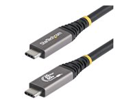 StarTech.com - USB-kabel - USB-C (han) til USB-C (han) - USB 3.2 / USB4 / Thunderbolt 3 / Thunderbolt 4 / DisplayPort - 4K120 Hz support, robust, fleksibel, passivt - sort CC3M20GUSB4CX