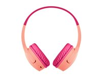 Belkin SoundForm Mini - Hovedtelefoner med mik. - på øret - Bluetooth - trådløs, kablet - 3,5 mm jackstik - pink AUD002BTPKV3