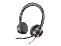 Poly Blackwire 8225 - Blackwire 8200 series - headset - på øret - kablet - aktiv støjfjerning - USB-C - sort - Zoom Certified, UC-certificeret 8X223AA