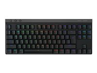 Logitech G G515 - Tastatur - LIGHTSPEED - TKL - bagbelyst - trådløs - 2.4 GHz, Bluetooth, USB - QWERTY - US International - tastkontakt: GL Tactile - sort 920-012538