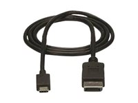 StarTech.com 3ft/1m USB C to DisplayPort 1.2 Cable 4K 60Hz, USB-C to DisplayPort Adapter Cable HBR2, USB Type-C DP Alt Mode to DP Monitor Video Cable, Compatible with Thunderbolt 3, Black - USB-C Male to DP Male (CDP2DPMM1MB) - DisplayPort kabel - 24 pin USB-C (han) til DisplayPort (han) - Displayport 1.2/Thunderbolt 3 - 1 m - 4K60 Hz (3840 x 2160) support - sort - for P/N: TB33A1C, TB3DK2DPM2, TB3DKDPMAW, TB3DKDPMAWUE, TB3DOCK2DPPD, TB3DOCK2DPPU CDP2DPMM1MB