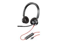 Poly Blackwire 3320-M - Blackwire 3300 series - headset - på øret - kablet - USB-C - sort - Certified for Microsoft Teams 76J19AA