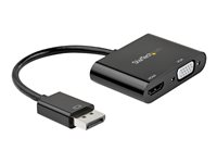 StarTech.com DisplayPort to HDMI VGA Adapter, DisplayPort 1.2 HBR2 to HDMI 2.0 (4K 60Hz) or VGA 1080p Converter Dongle, DP to HDMI or VGA Monitor Adapter, Digital Video Display Adapter - Multiport Video Dongle (DP2VGAHD20) - Videoadapter - DisplayPort han til HD-15 (VGA), HDMI hun - 23.2 cm - sort - 4K support DP2VGAHD20