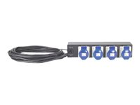 APC Basic Rack PDU - Strømfordelingsenhed (rackversion) - AC 230 V - input: hardwire - output-stikforbindelser: 4 (IEC 60309) - 2U - 19" - 8.5 m ledning - sort - for P/N: SCL400RMJ1U, SCL500RMI1UC, SCL500RMI1UNC, SMTL1000RMI2UC, SMTL750RMI2UC AP7586