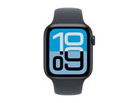 Apple Watch SE 3 (GPS + Cellular) - 44 mm - midnatsaluminium - smart ur med sportsbånd - fluoroelastomer - midnat - båndstørrelse: M/L - 64 GB - LTE, Wi-Fi 4, Bluetooth - 5G - 33 g MEPJ4QN/A