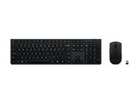 Lenovo Professional - Sæt med mus og tastatur - full size - trådløs - Bluetooth, 2.4 GHz - QWERTY - Nordisk - grå - brun kasse 4X31R64357