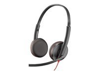 Poly Blackwire C3225 - Blackwire 3200 Series - headset - på øret - kablet - 3,5 mm jackstik - sort - Skype Certified, Cisco Jabber Certified, Avaya Certified 7S4M7AA