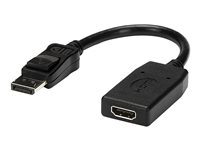 StarTech.com DisplayPort to HDMI Adapter - 1920 x 1200 - DP to HDMI Converter - Plug and Play DisplayPort to HDMI Dongle (DP2HDMI) - Videoadapter - DisplayPort han til HDMI hun - 24 cm - sort - for P/N: MST14DP123DP, MSTCDP123DP, SV231QDPU34K, TB3DK2DPPDUE, TB3DKDPMAW, TB3DKDPMAWUE DP2HDMI