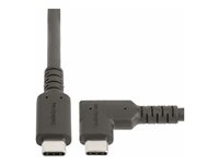 StarTech.com 1.6ft (50cm) Rugged Right Angle USB-C Cable, USB 3.2 Gen 2 (10 Gbps), USB C to C Data Transfer Cable, 4K 60Hz DP Alt Mode, 100W Power Delivery - 90 Degree USB-C Cable (RUSB31CC50CMBR) - USB-kabel - USB-C (han) lige til USB-C (han) højrevinklet - USB 3.2 Gen 2 - 50 cm - 4K60 Hz support, robust - sort RUSB31CC50CMBR