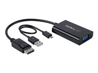 StarTech.com DisplayPort to VGA Adapter with Audio - 1920x1200 - DP to VGA Converter for Your VGA Monitor or Display (DP2VGAA) - DisplayPort / VGA adapter - DisplayPort (han) til HD-15 (VGA), ministik, Micro-USB Type B (kun strøm) (hun) - DisplayPort 1.2 - 18.4 m - aktiv, 1920 x 1200 (WUXGA) support - sort - for P/N: DK30CH2DEP, DK30CH2DEPUE, TB32DP14, TB32DP2T, TB3DK2DHV, TB3DK2DHVUE, TB3DKDPMAWUE DP2VGAA
