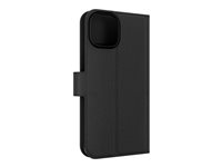 iFrogz Defence - Beskyttende kasse flipomslag til mobiltelefon - læder - sort - for Apple iPhone 13, 14, 15 302011836