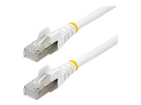 StarTech.com 1.5m CAT6a Ethernet Cable - White - Low Smoke Zero Halogen (LSZH) - 10GbE 500MHz 100W PoE++ Snagless RJ-45 w/Strain Reliefs S/FTP Network Patch Cord - Patchkabel - RJ-45 (han) til RJ-45 (han) - 1.5 m - S/FTP - CAT 6a - IEEE 802.3bt - knastfri, strenget, formet, halogenfri - hvid NLWH-150-CAT6A-PATCH