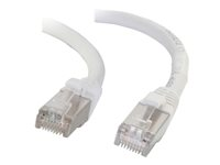 C2G Cat6a Booted Shielded (STP) Network Patch Cable - Patchkabel - RJ-45 (han) til RJ-45 (han) - 1 m - STP - CAT 6a - formet, knastfri, strenget - hvid 89935