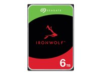 Seagate IronWolf ST6000VN006 - Harddisk - 6 TB - intern - 3.5" - SATA 6Gb/s - buffer: 256 MB - med 3 års Seagate Rescue Data Recovery ST6000VN006