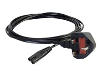C2G Non-Polarised Power Cord - Strømkabel - power IEC 60320 C7 til BS 1363 (han) - AC 250 V - 1 m - formet - sort - United Kingdom 80611
