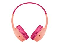 Belkin SoundForm Mini - Hovedtelefoner med mik. - på øret - kablet - 3,5 mm jackstik - pink AUD004BTPK