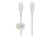 Belkin BoostCharge - USB-kabel - 24 pin USB-C (han) til 24 pin USB-C (han) - 3 m - hvid CAB011BT3MWH