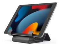 Compulocks Universal Tablet Holder with Coiled Cable Lock - Stativ - for tablet - låsbar - højglansaluminium - sort - skrivebord CL12CUTHBB