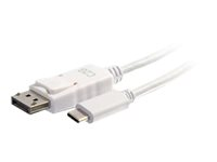 C2G 1.8m (6ft) USB C to DisplayPort Adapter Cable White - 4K Audio / Video Adapter - Ekstern videoadapter - USB-C - DisplayPort - hvid 80564