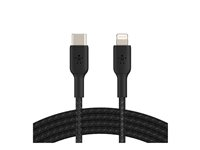 Belkin BoostCharge - Lightning-kabel - USB-C han til Lightning han - 1 m - sort - USB Power Delivery (18 W) CAA004BT1MBK