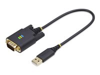 StarTech.com 1ft (30cm) USB to Serial Adapter Cable, COM Retention, RS232 - USB / serielkabel - USB (han) til DB-9 (han) kan skrues - 30.5 cm - robust, formet 1P1FFC-USB-SERIAL