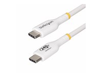 StarTech.com 3m USB C Charging Cable, USB-IF Certified USB-C Cable, 240W - USB-kabel - 24 pin USB-C (han) til 24 pin USB-C (han) - USB 2.0 - 48 V - 5 A - 3 m - USB Power Delivery (240 W), forlænget strømrækkevidde (EPR), Power Delivery 3.1 support, halogenfri, passivt - hvid USB2EPR3MW