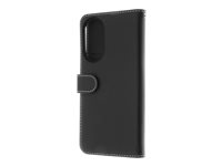 Insmat Exclusive - Flipomslag til mobiltelefon - ægte læder, papir, karton, aluminumfolie, termoplastisk polyuretan (TPU) - sort - for Honor 50 650-3027