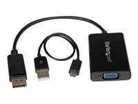 StarTech.com DisplayPort to VGA Adapter with Audio - 1920x1200 - DP to VGA Converter for Your VGA Monitor or Display (DP2VGAA) - DisplayPort / VGA adapter - DisplayPort (han) til HD-15 (VGA), ministik, Micro-USB Type B (kun strøm) (hun) - DisplayPort 1.2 - 18.4 m - aktiv, 1920 x 1200 (WUXGA) support - sort - for P/N: DK30CH2DEP, DK30CH2DEPUE, TB32DP14, TB32DP2T, TB3DK2DHV, TB3DK2DHVUE, TB3DKDPMAWUE DP2VGAA