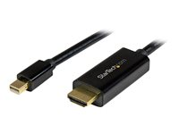 StarTech.com 6ft Mini DisplayPort to HDMI Cable - 4K 30hz Monitor Adapter Cable - mDP PC or Macbook to HDMI Display (MDP2HDMM2MB) - Adapterkabel - Mini DisplayPort han til HDMI han - 2 m - sort - 4K support MDP2HDMM2MB
