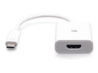 C2G USB-C to HDMI Audio/Video Adapter Converter - 4K 60Hz - White - Videoadapter - 24 pin USB-C han til HDMI hun - hvid - 4K60 Hz support C2G26936