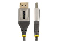 StarTech.com 13ft (4m) VESA Certified DisplayPort 1.4 Cable, 8K 60Hz HDR10, Ultra HD 4K 120Hz DP Video Cable, DisplayPort to DisplayPort Cable, DP Cord for Monitors/Displays, M/M - DP 1.4 Cable with Latches (DP14VMM4M) - DisplayPort kabel - DisplayPort (han) til DisplayPort (han) - DisplayPort 1.4 - 4 m - 4K120 Hz (3840 x 2160) support, 8K60 Hz (7680 x 4320) support, formet, passivt - sort, grå DP14VMM4M