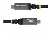 StarTech.com - USB-kabel - 24 pin USB-C (han) til 24 pin USB-C (han) - USB4 / Thunderbolt / DisplayPort 2.1 - 50 cm - 4K120 Hz support, 8K60 Hz support, forlænget strømrækkevidde (EPR), Power Delivery 3.1 support - sort CC50CM80GUSB4CABLE
