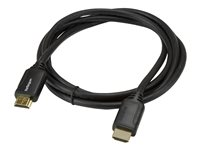 StarTech.com 6ft (2m) Premium Certified HDMI 2.0 Cable with Ethernet, High Speed Ultra HD 4K 60Hz HDMI Cable HDR10, HDMI Cord (Male/Male Connectors), For UHD Monitors, TVs, Displays - Durable HDMI Cable - HDMI-kabel med Ethernet - HDMI han til HDMI han - 2 m - sort - for P/N: EXTEND-HDMI-4K40C6P1, KITBXAVHDPEU, KITBXAVHDPUK, KITBXDOCKPEU, KITBXDOCKPUK HDMM2MP