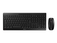 CHERRY STREAM DESKTOP - Sæt med mus og tastatur - trådløs - 2.4 GHz - Pan Nordic - tastkontakt: CHERRY SX - sort JD-8500PN-2