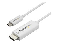 StarTech.com 3ft (1m) USB C to HDMI Cable, 4K 60Hz USB Type C to HDMI 2.0 Video Adapter Cable, Thunderbolt 3 Compatible, Laptop to HDMI Monitor/Display, DP 1.2 Alt Mode HBR2 Cable, White - 4K USB-C Video Cable (CDP2HD1MWNL) - Adapterkabel - 24 pin USB-C han til HDMI han - 1 m - hvid - 4K60 Hz (3840 x 2160) support - for P/N: TB4CDOCK CDP2HD1MWNL